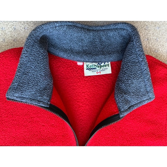 SOLD Vintage 90’s Fleece Vest High-Pile Red Size Large Extra Large Kelly Sport - Picture 6 of 9